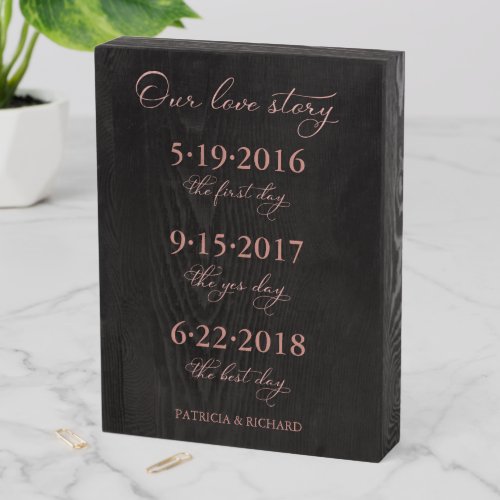 Our Love Story Couple Special Dates Sign