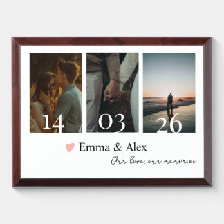 Our Love Story Custom Date Photo Collage Award Plaque