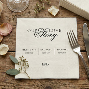 Our Love Story Custom Minimalistic Wedding Napkins