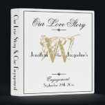 Our Love Story Elegant White Monogram Engagement 3 Ring Binder<br><div class="desc">Wedding Engagement Gift. "Our Love Story" Personalized Bride And Groom-To-Be Names Elegant Chic White And Gold Monogrammed Engagement 3 Ring Binder or Chic Engagement/Wedding Planner. Click personalize this template to customize it with the Bride And Groom-To-Be Names, and the engagement date quickly and easily. Our Love Story Elegant White Monogram...</div>