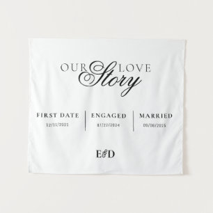 Our Love Story Fabric Wedding Tapestry