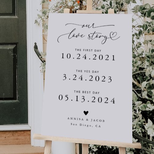 Our Love Story Heart Wedding Timeline  Foam Board
