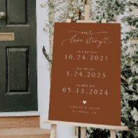 Our Love Story Heart Wedding Timeline Terracotta