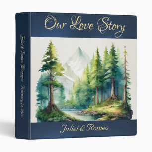 Our Love Story Mountain Album - Blue 3 Ring Binder