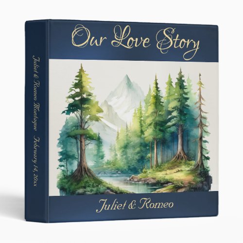 Our Love Story Mountain Album - Blue 3 Ring Binder