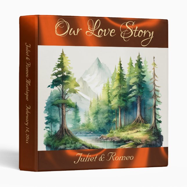 Our Love Story Mountain Album - Copper 3 Ring Binder (Front/Spine)