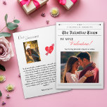Our Love Story Newspaper Cupid Post Red Heart Invitation<br><div class="desc">The Valentine Times: Personalized Valentine's Day Invitation Set the tone for a memorable Valentine’s celebration with this elegant, vintage-inspired invitation, perfect for any romantic occasion. Romantic red heart detail and cursive red text to capture the essence of love. Headline: “Our Love Story” to make your invitation uniquely meaningful. Space for...</div>
