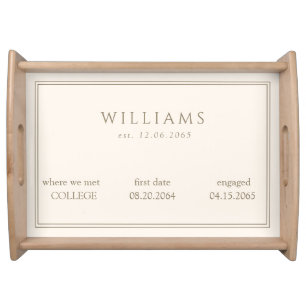 Our Love Story Personalized Wedding Milestone Serving Tray