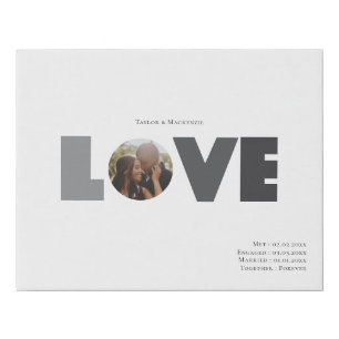 Our Love Story Photo Personalized Faux Canvas Print