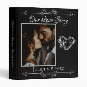 Our Love Story Photo Wedding Album - Black 3 Ring Binder