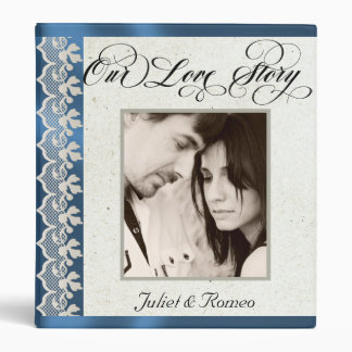 Our Love Story Photo Wedding Album - Blue 3 Ring Binder