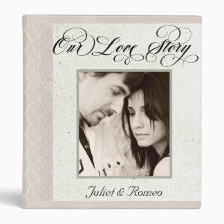 Our Love Story Photo Wedding Album - Cream 3 Ring Binder