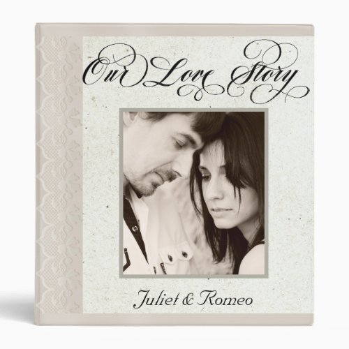 Our Love Story Photo Wedding Album - Cream 3 Ring Binder