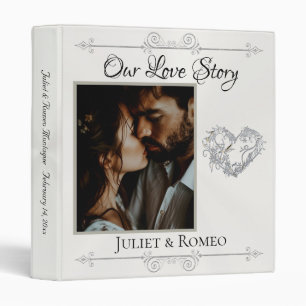 Our Love Story Photo Wedding Album - White 3 Ring Binder