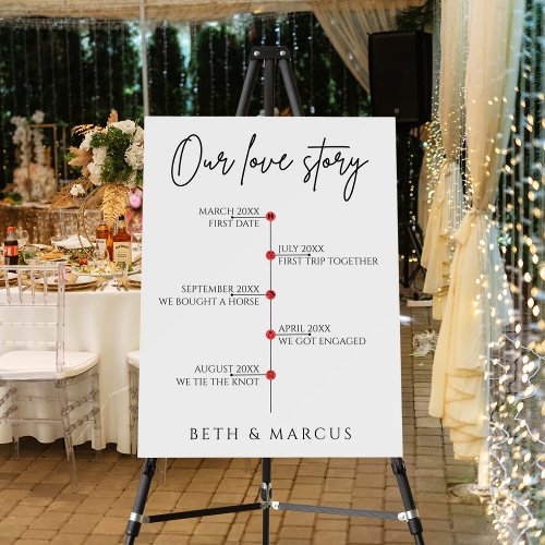 Our Love Story Special Dates Timeline Wedding Foam Board