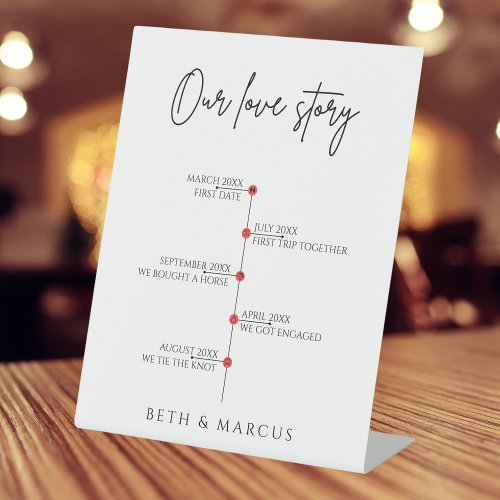 Our Love Story Special Dates Timeline Wedding Sign