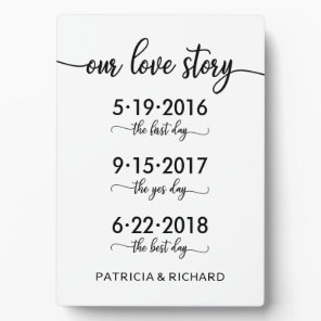 Our Love Story Special Dates Timeline Wedding Sign Plaque
