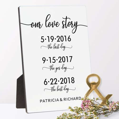 Our Love Story Special Dates Timeline Wedding Sign Plaque