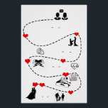 Our Love Story Timeline Poster<br><div class="desc">Celebrate your unique love journey with this minimalist “Love Story Timeline” design. From your first meeting to engagement, marriage, and family — this artwork captures the most beautiful milestones of a couple’s story. Perfect as a wedding gift, anniversary decoration, or romantic wall art to remind you of every special step...</div>