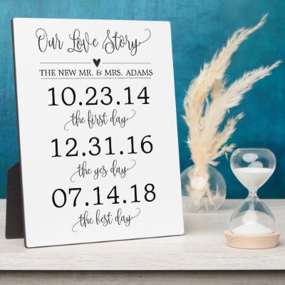 Our Love Story Timeline Wedding Sign Decor Plaque