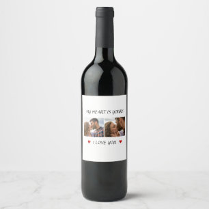 Our Love Story Valentine Wine Label Photo & Text