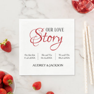 Our Love Story Wedding Napkins