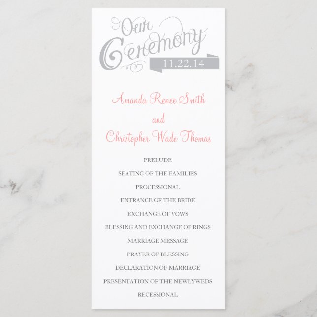 Our Love Story Wedding Program (Front)