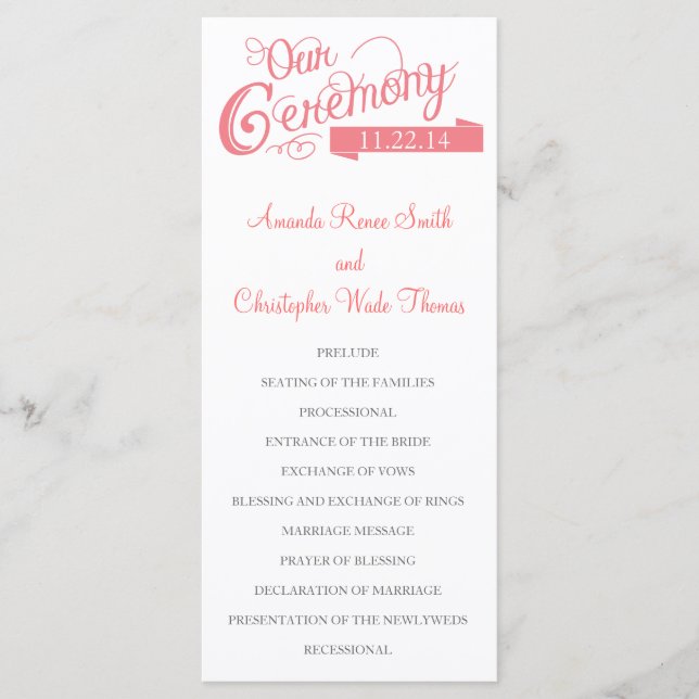 Our Love Story Wedding Program (Front)