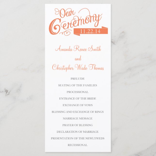 Our Love Story Wedding Program (Front)