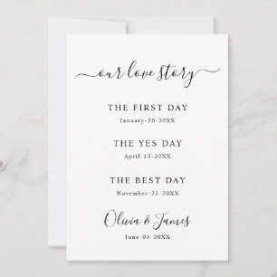 Our Love Story Wedding Sign Template, Invitation