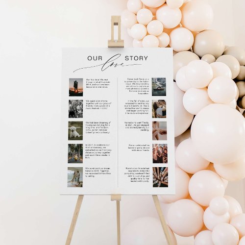 Our love story wedding sign with photos