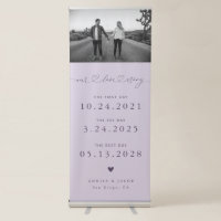 Our Love Story Wedding Timeline Photo Purple