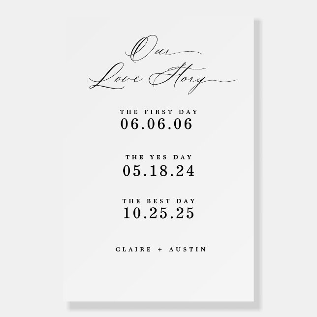 Our Love Story Wedding Welcome Sign (Front)