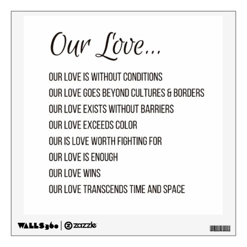 Our Love Wall Decal Square Sticker