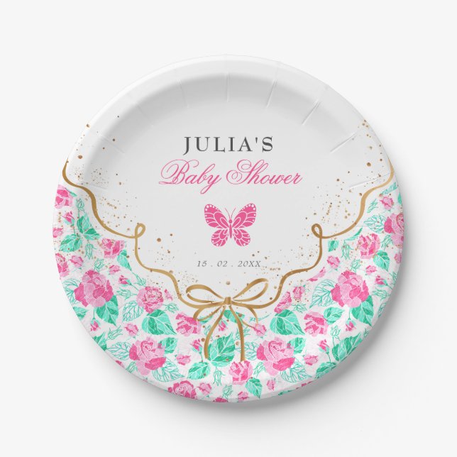 Our Lovely One Baby Shower Paper Plates (Front)