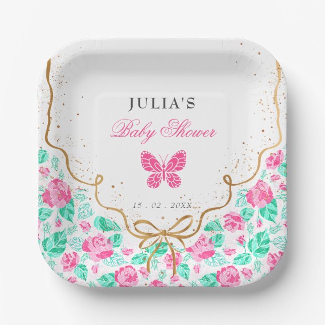 Our Lovely One Baby Shower Paper Plates (Front)