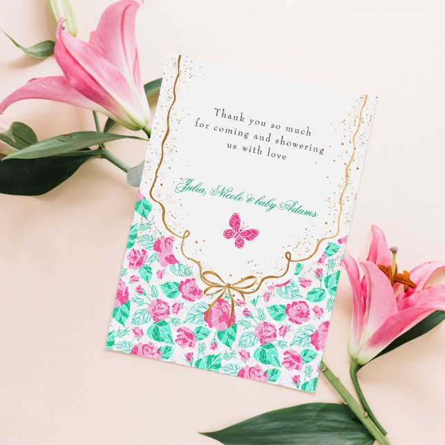 Our Lovely One Baby Shower Thank You Card (Creator Uploaded)