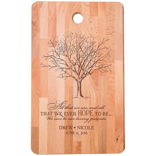 Our Loving Parents Beautiful Bamboo Cutting Board