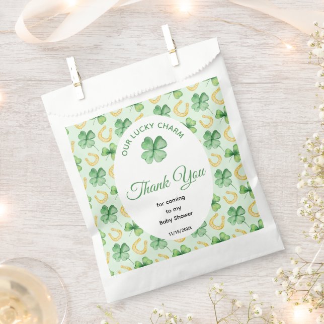 Our Lucky Charm St Patrick's Baby Shower Favor Bag (Clipped)