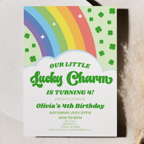 Our Lucky Charm St Patricks Day Birthday Party Invitation