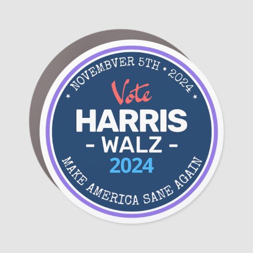 Our Make America Sane Again Harris Walz 2024  Car Magnet