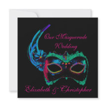 "Our Masquerade Wedding" - Blue and Pink