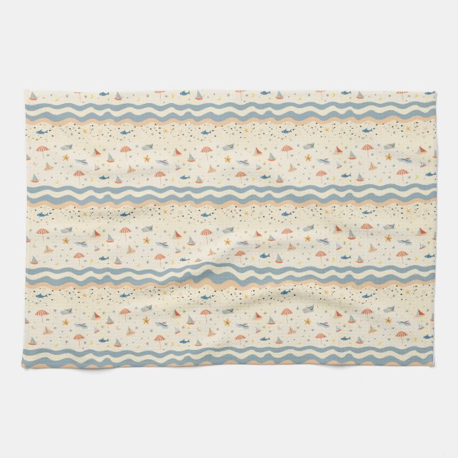 Our Memories Of The Ocean Will Linger On Kitchen Towel (Horizontal)