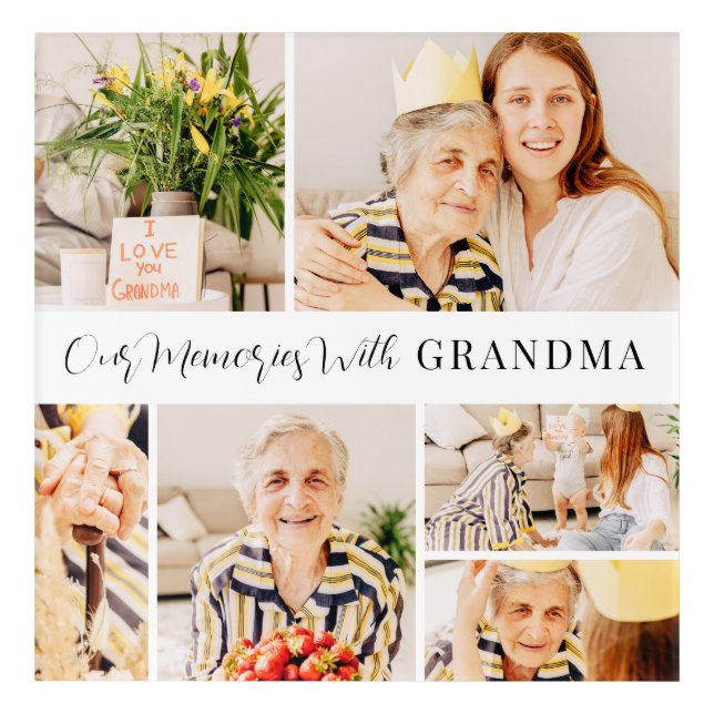 Our Memories with Grandma Modern Photo Collage Acrylic Print (Front)