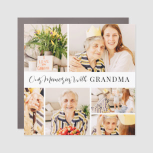 Our Memories with Grandma Modern Photo Collage Car Magnet