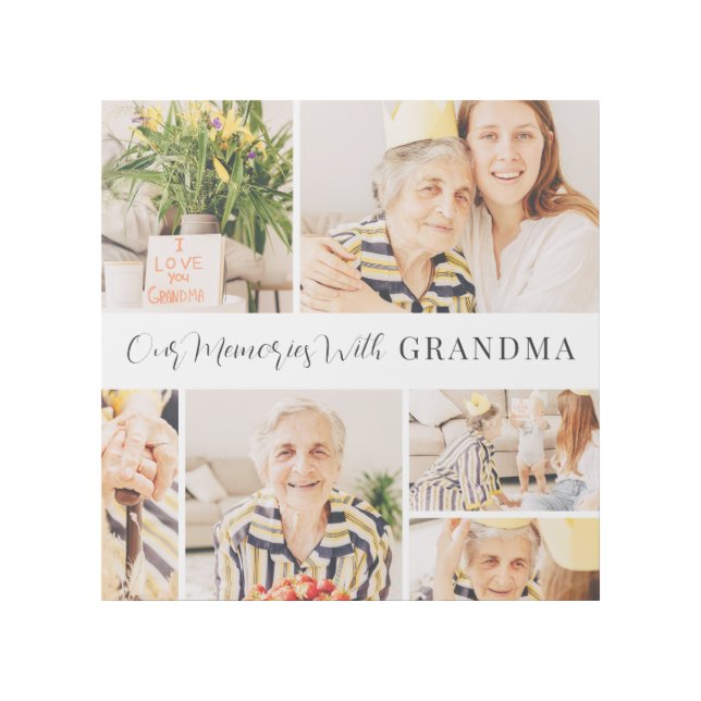 Our Memories with Grandma Modern Photo Collage Gallery Wrap (Front)