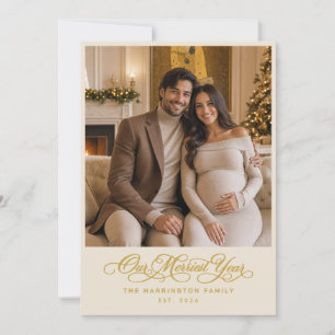 Our Merriest Year Christmas Family Photo Holiday Card