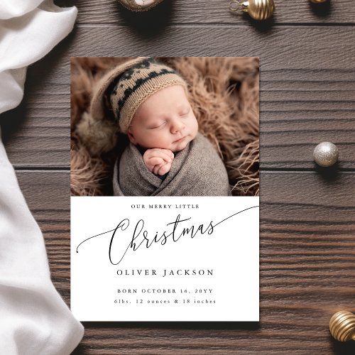 Our Merry Little Christmas Baby Birth Announcement