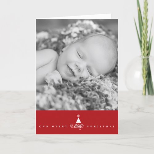 Our Merry Little Christmas Cute Baby 1st Christmas Holiday Card