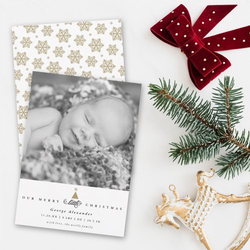 Our Merry Little Christmas Cute Baby 1st Christmas Holiday Card